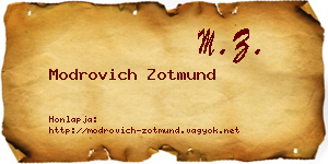 Modrovich Zotmund névjegykártya